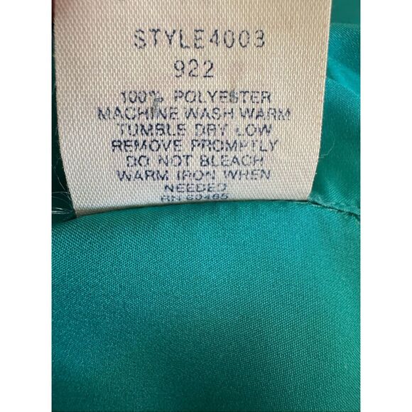 Lori women’s L button up vintage 70s button up teal green long sleeve blouse - Picture 5 of 5